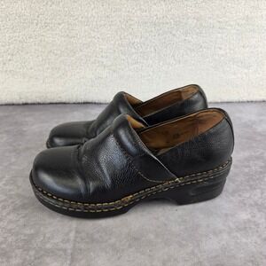 Browns Landing Osaka Black Leather Clogs Womens 8.5W Platform Slip On Shoes